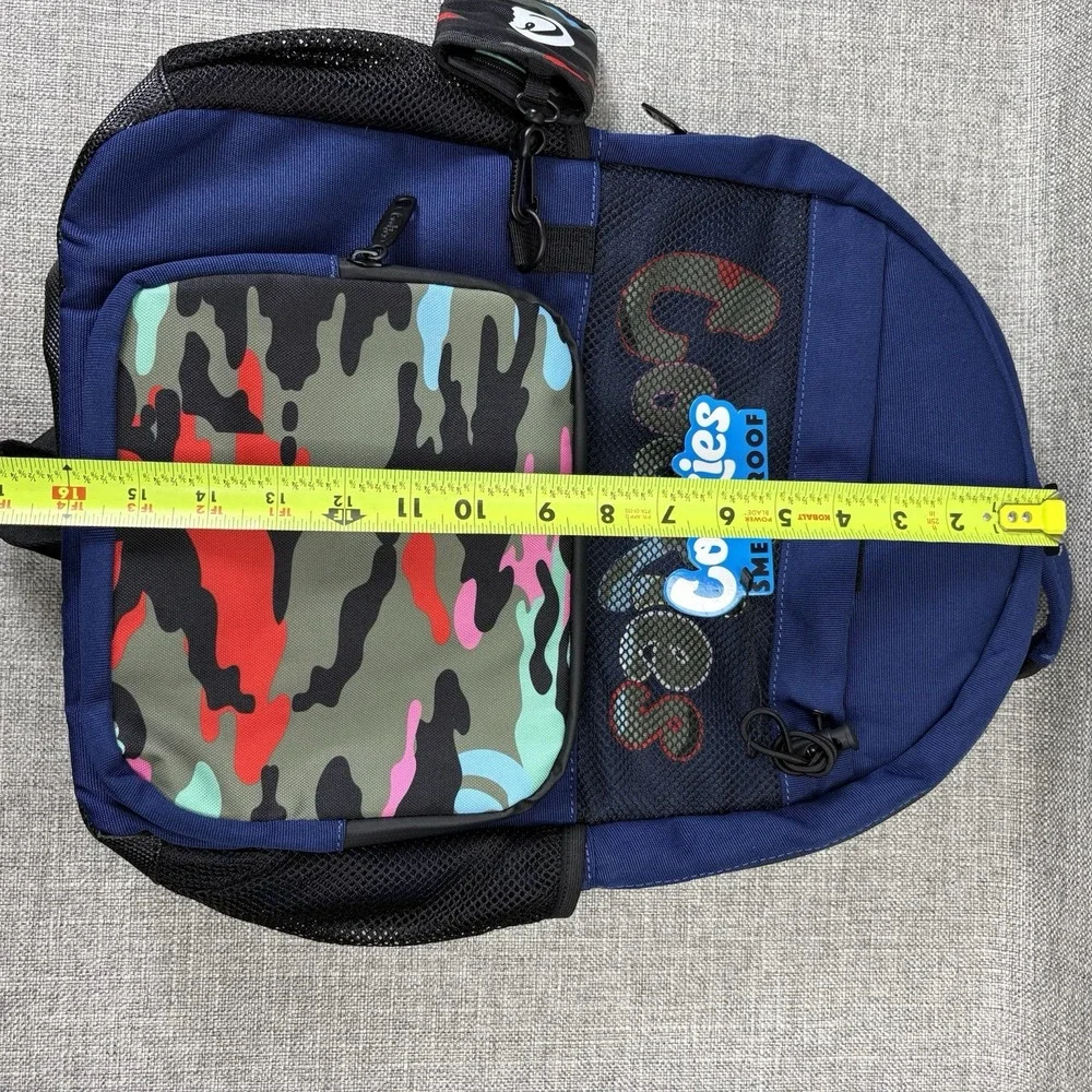 Cookies Smell Proof Backpack Navy Blue Multi Camo Streetwear School Bag Pouch